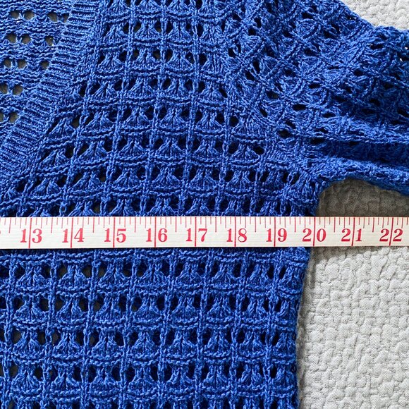 DKNY - Blue Lightweight Knit Cardigan Sweater - Picture 3 of 8